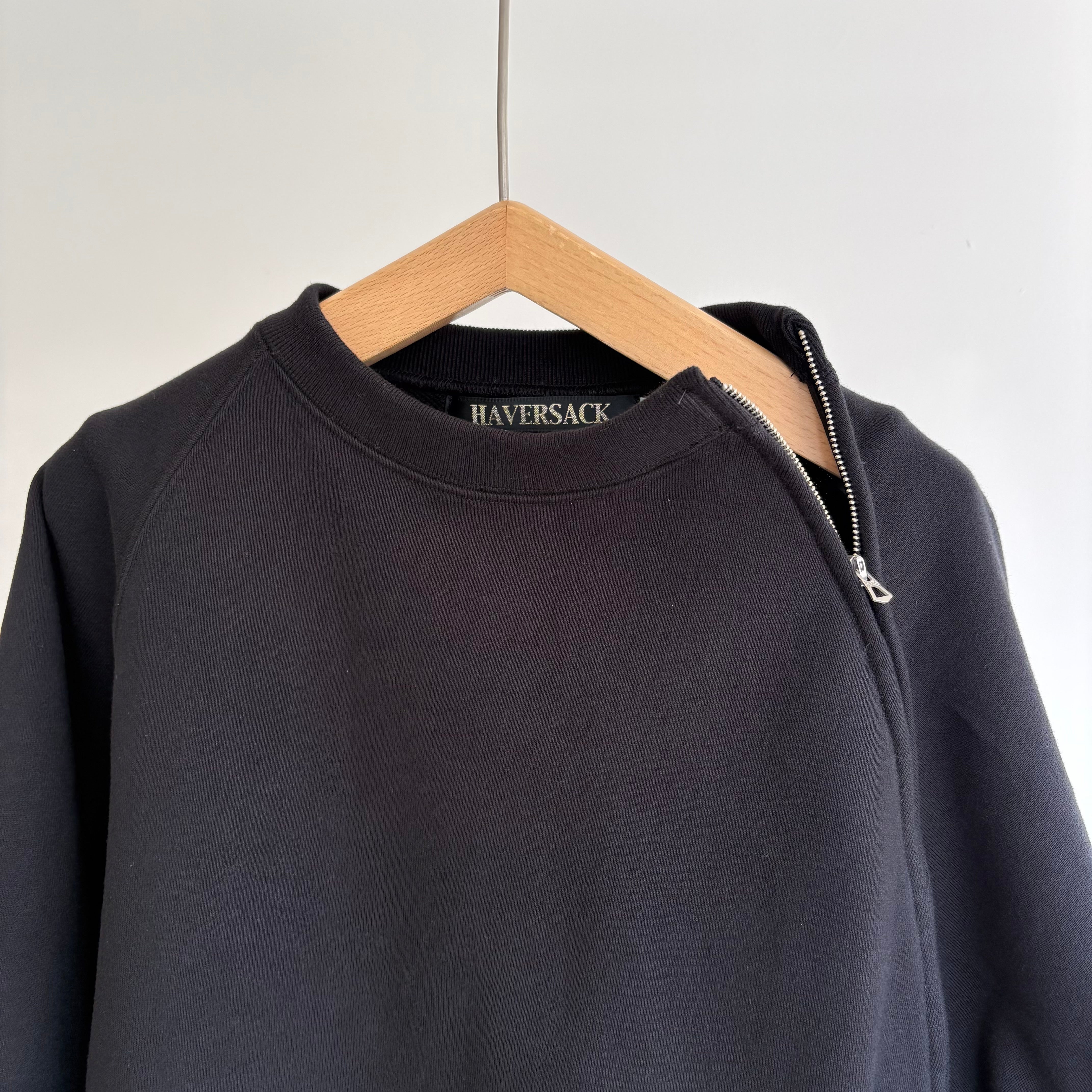 haversack//高密度裏毛クルーネックシームZIPスエットシャツ 612620
