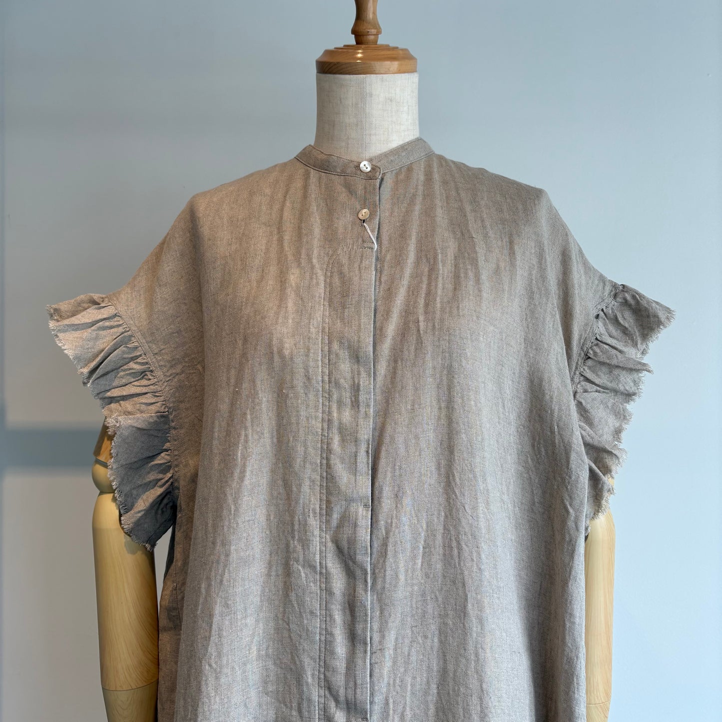 yuni//60/1Linen gather sleeves OP    1701OP026261