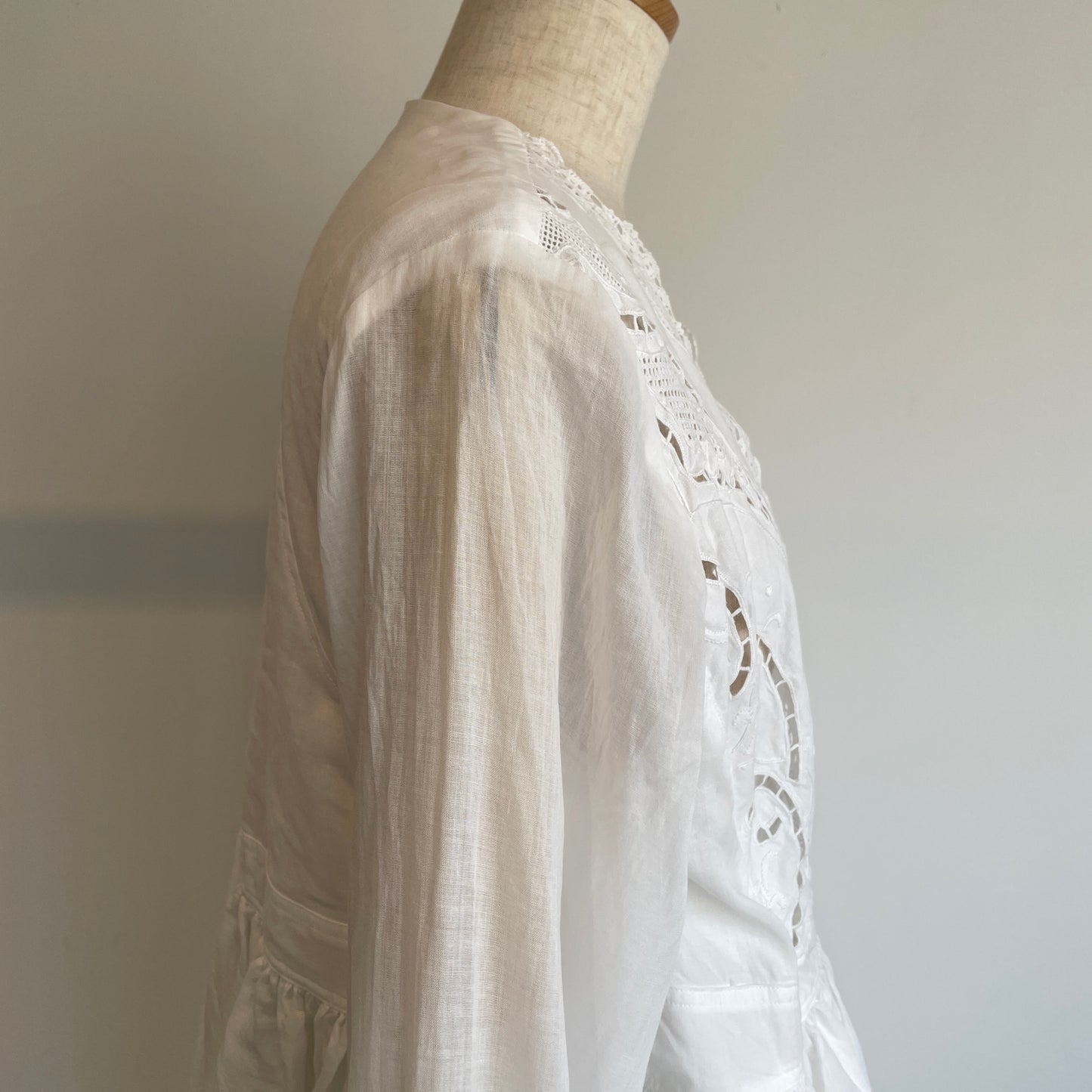 heriter//bobbin lace cutwork parts blouse HO-00-3079