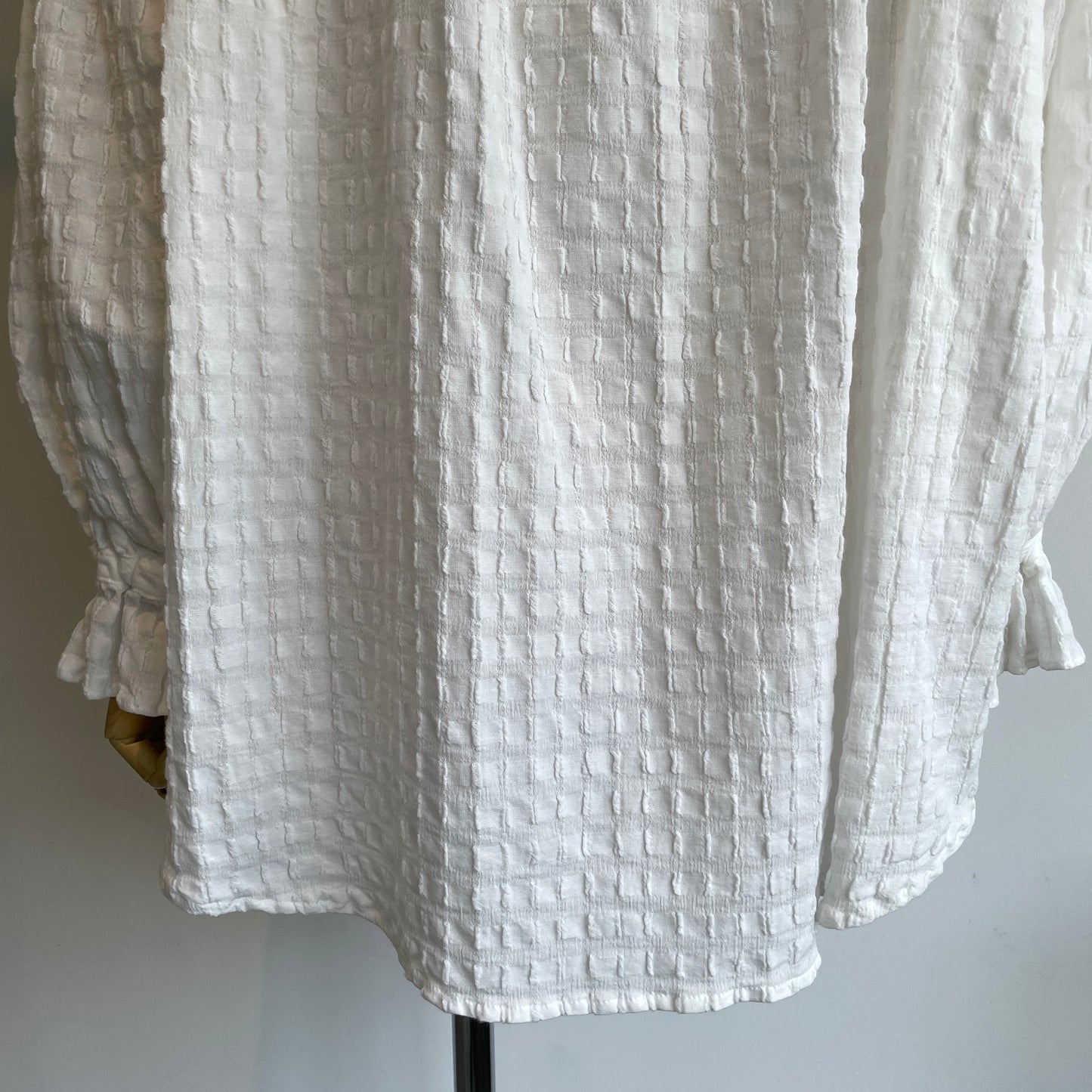 buoy buoy//SHEER CHECK TACK FRILL ブラウス　2701BL004262