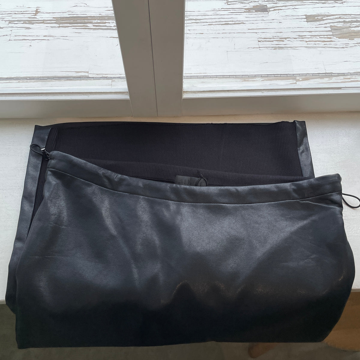 ALWEL//FAUX LEATHER DRAWSTRING SKIRT NAP-2