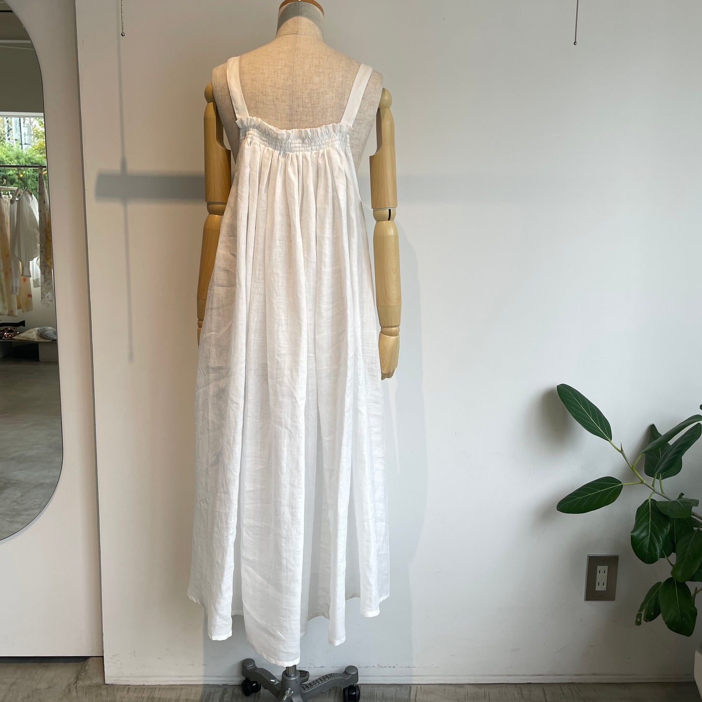heriter//ramie gathers dress H1-26-7003