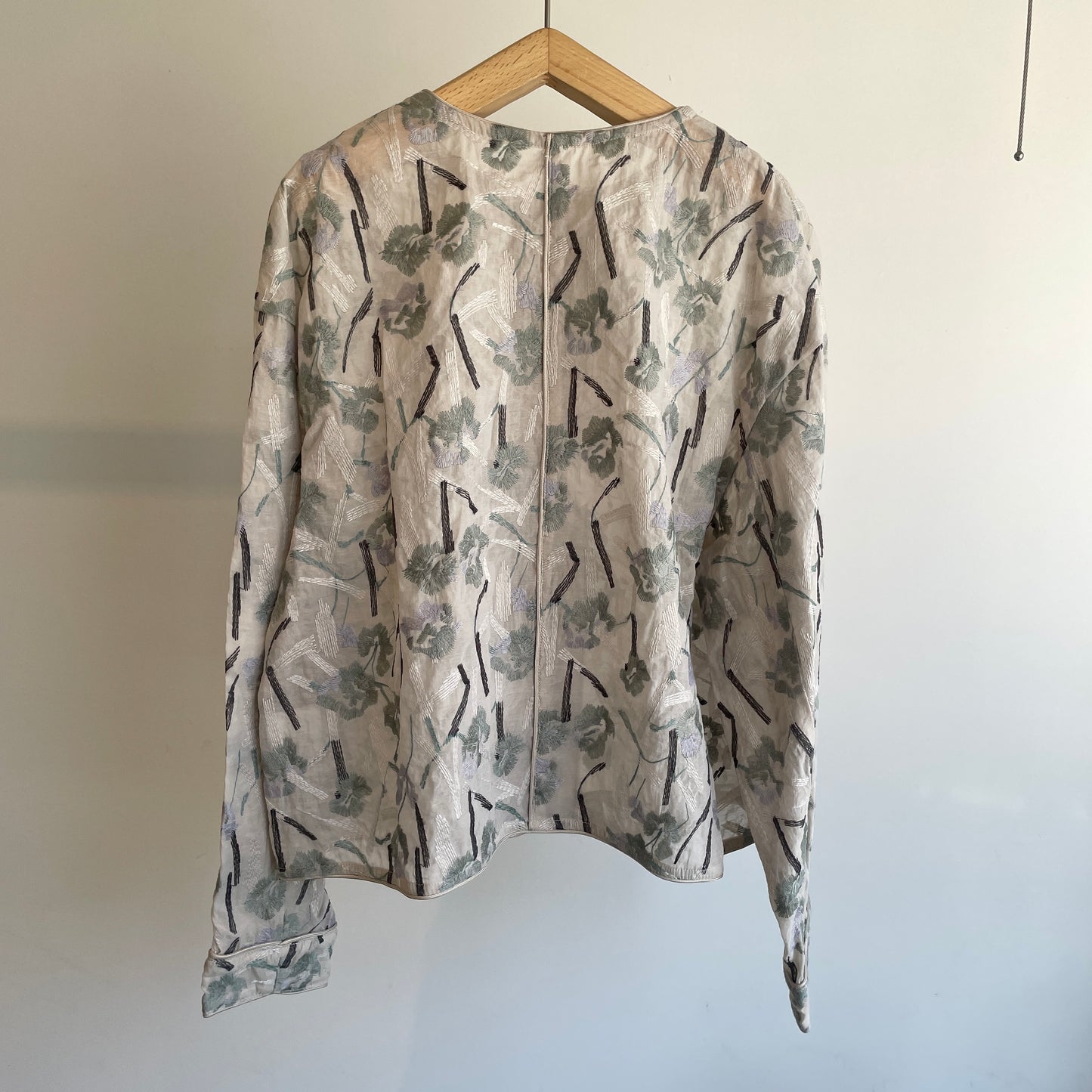 yuni//Cotton Nylon sheer blooming embroidery haori ブラウス 1701BL012262