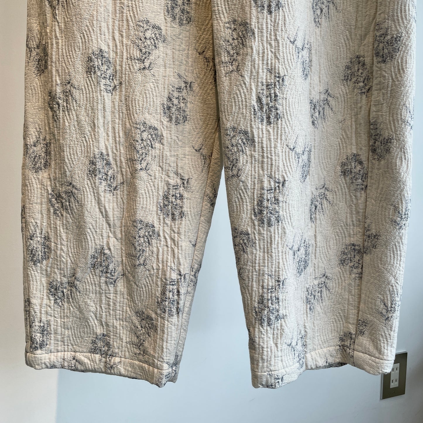 qiri //flower quilt JQ wide pants PT003