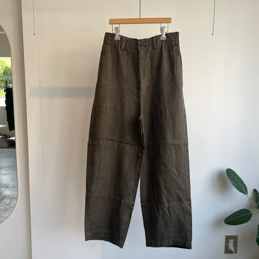 handsofcreation//40/-L綾織り黒染め・オーバーダイワークパンツ 01630324