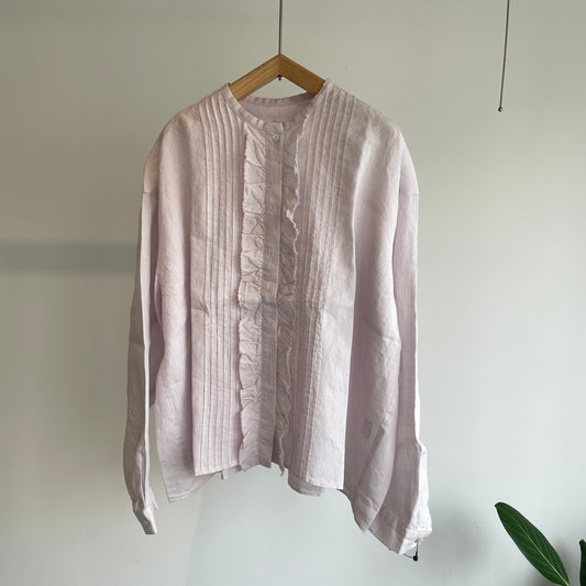 handsofcreation //Linen/Ra/chambrayプチスタンドタックフリルBL 01610612