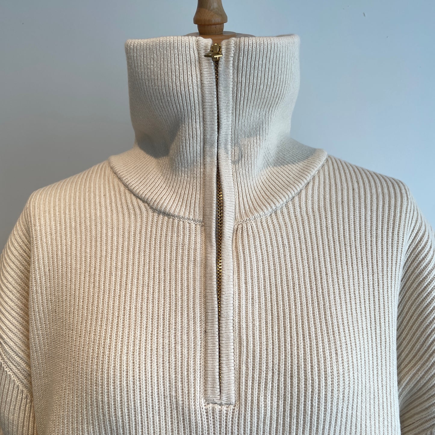 UNDYED //HALF ZIP AZE KNIT 25F214