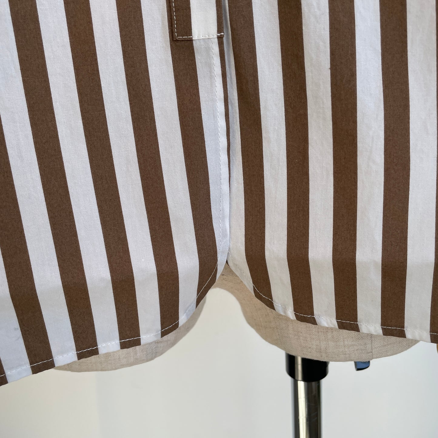 handsofcreation//50ブロードストライププリントラウンドカラーシャツ　01610604