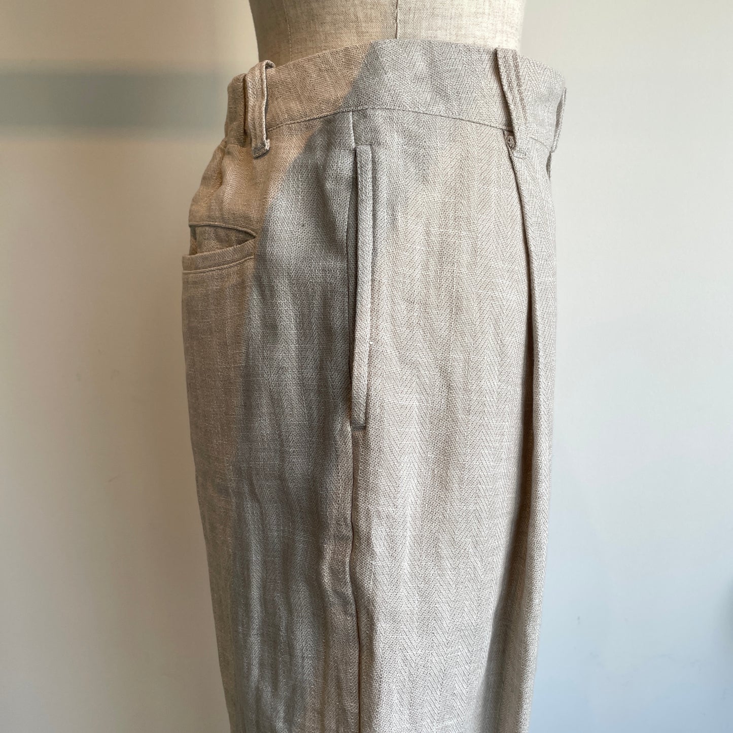 yuni //Hemp/C heringbone back gum パンツ　1701PT038261