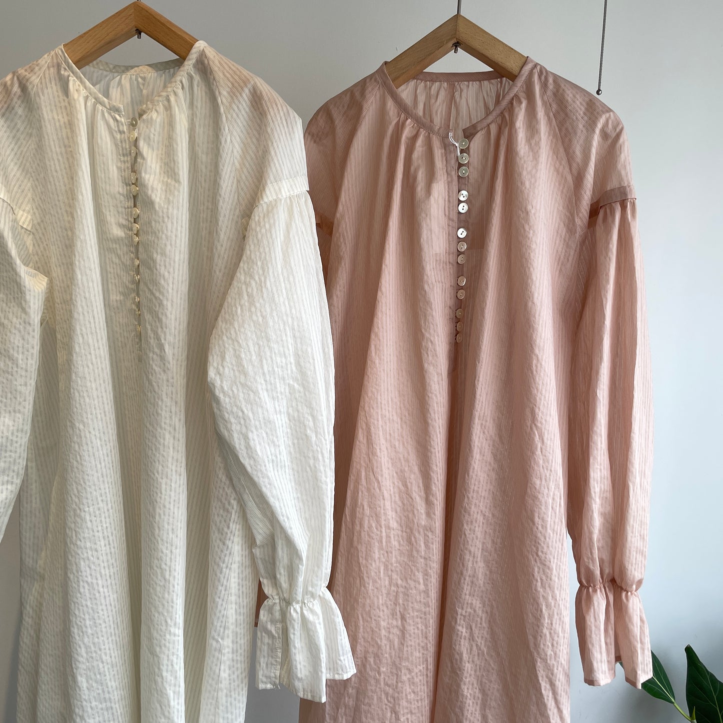 yuni //C/Pe stripe gather sleeves OP 1701OP019261