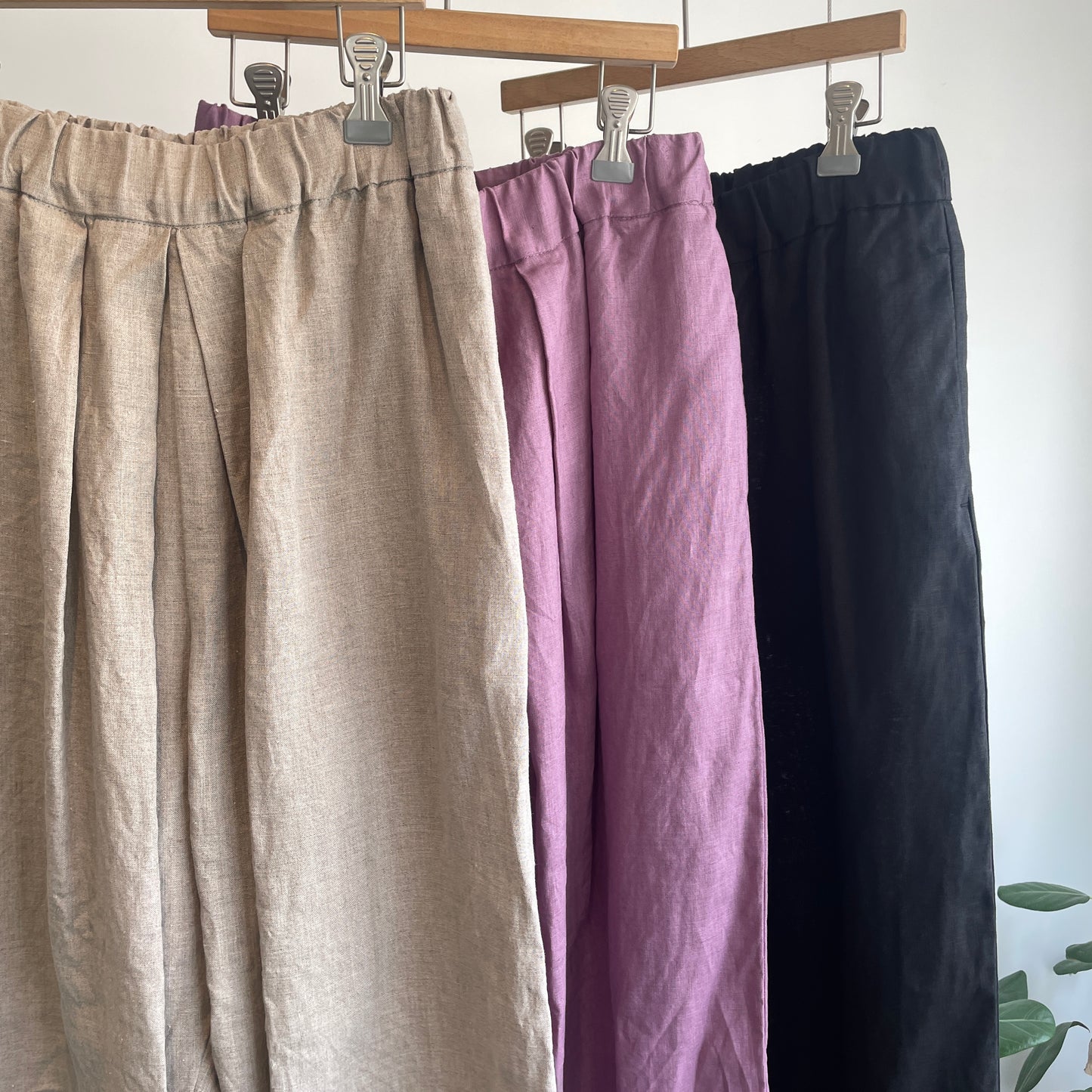 yuni//40/1 Linen easy gum tack パンツ　1701PT028261