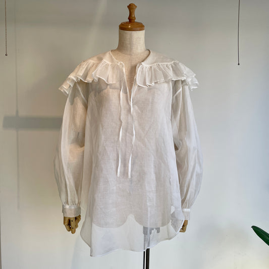 Heriter //コットンオーガンジーフリルカラーブラウス　H0-00-3065