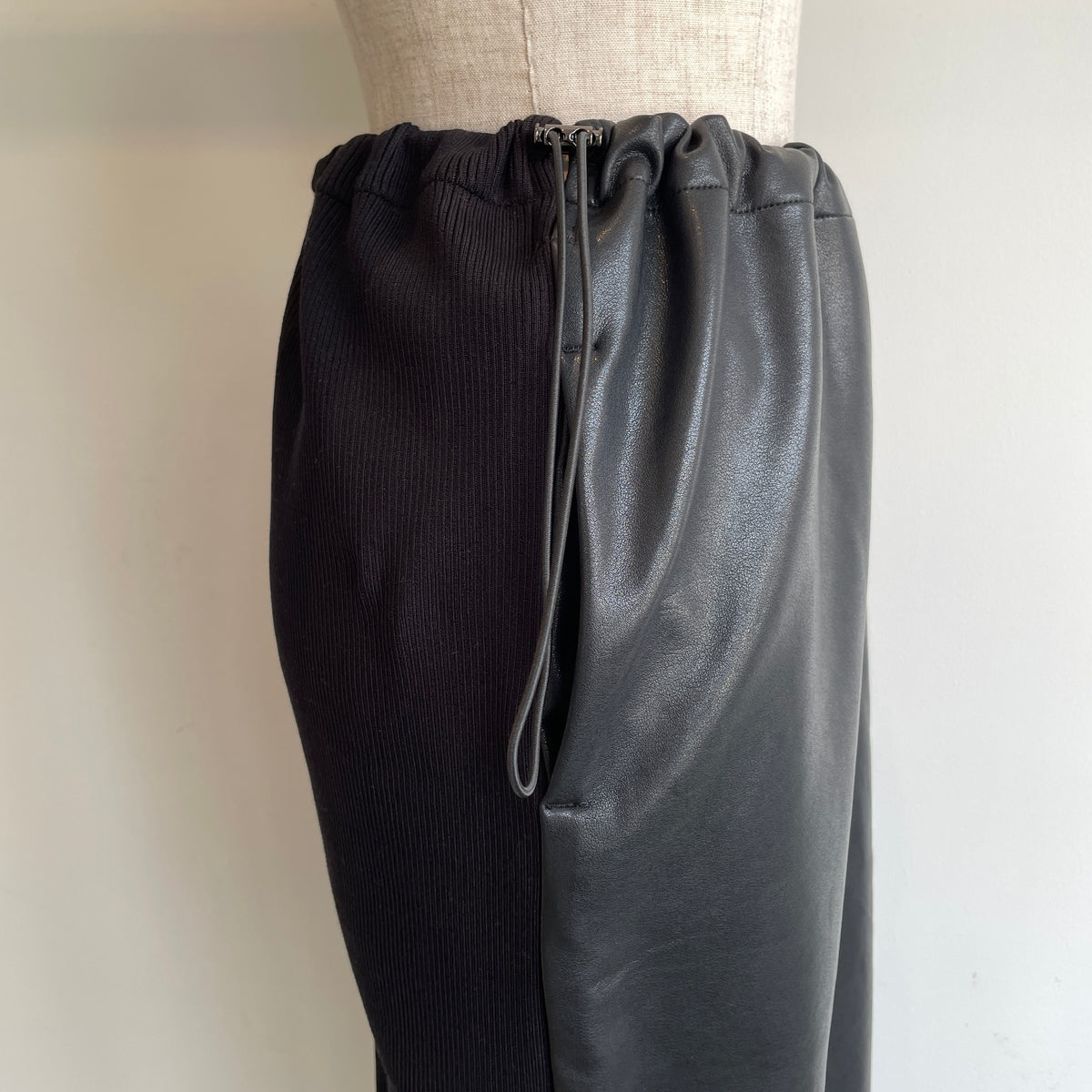 ALWEL//FAUX LEATHER DRAWSTRING SKIRT NAP-2