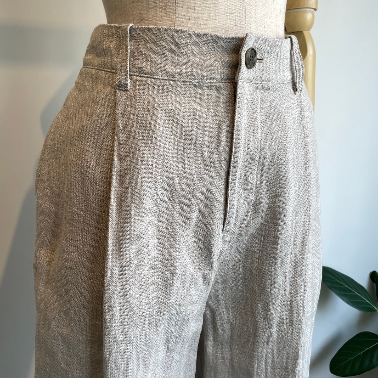 yuni //Hemp/C heringbone back gum パンツ　1701PT038261