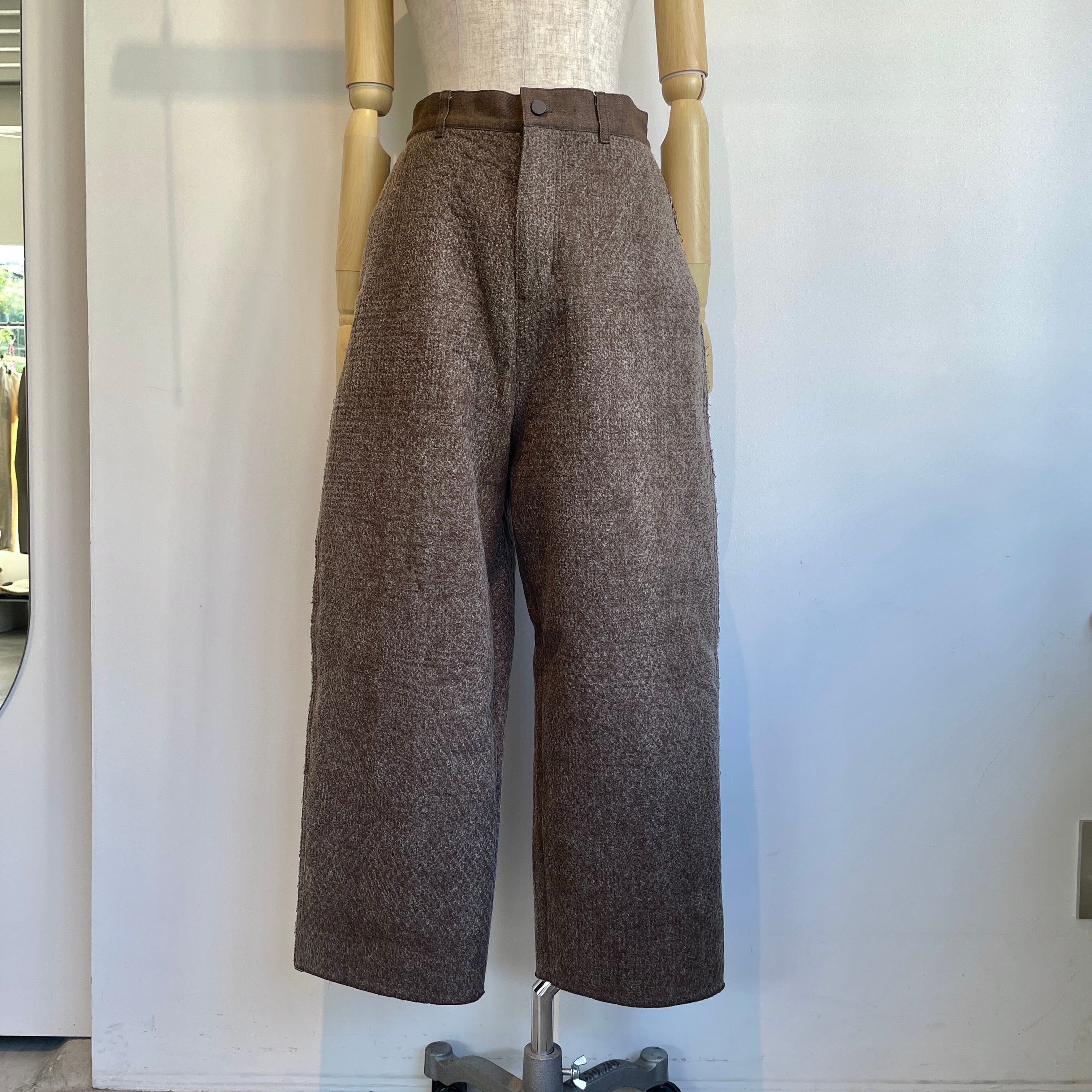 qiri キリ　fleece needle punch ワイドパンツ qiri //Denim/ fleece needl e punch curv PT 6301PT007252