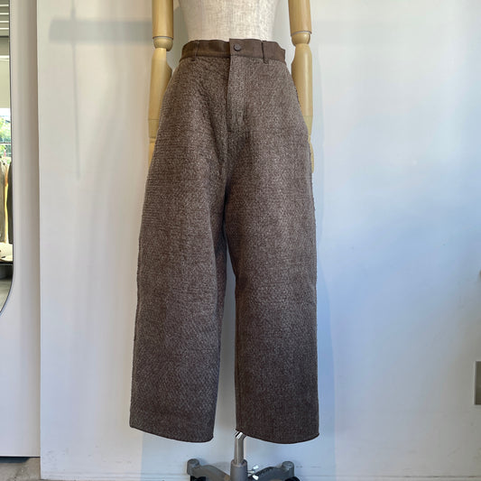 qiri //Denim/ fleece needle punch カーブパンツ　6301PT007252