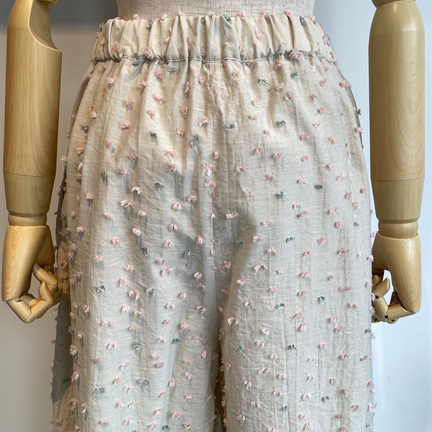 qiri//花吹雪’ jacquard ギャザーワイドパンツ 6301PT003261