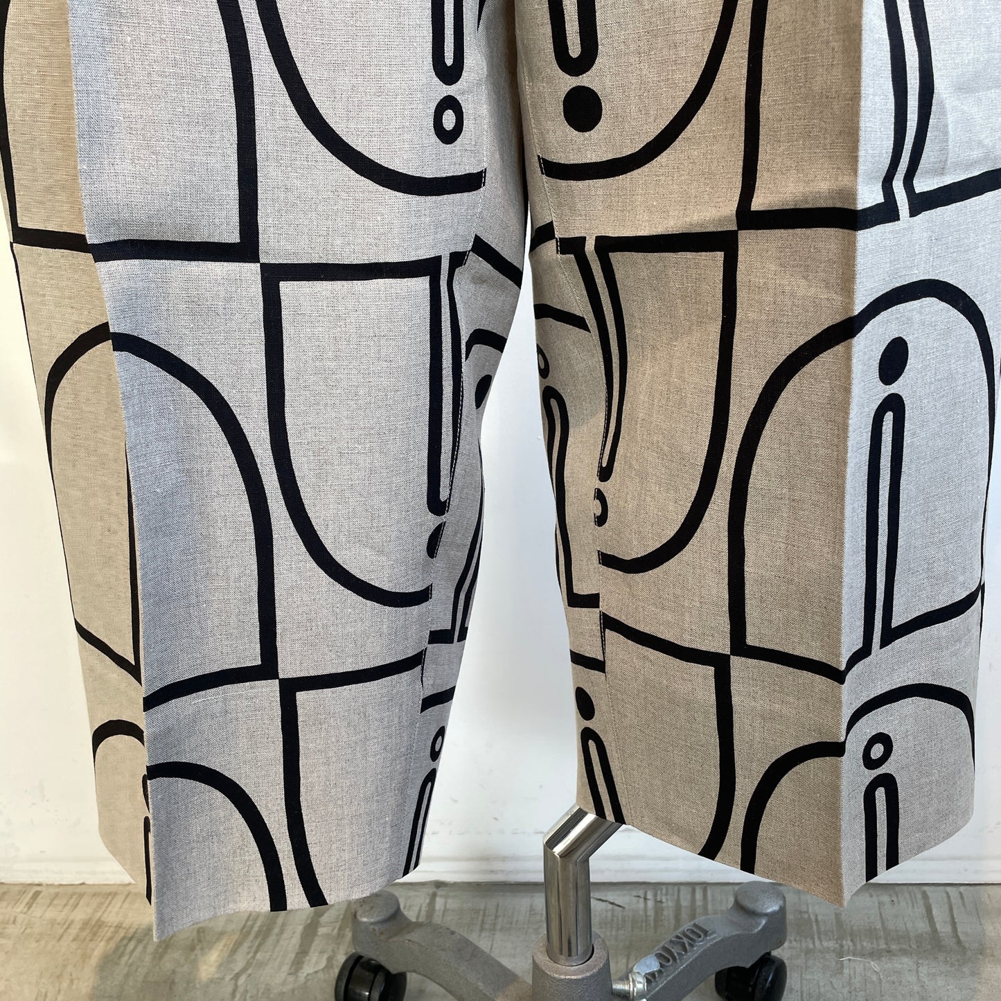 HAVERSACK //ウッドブロックプリント2プリーツワイドテーパードパンツ　862605