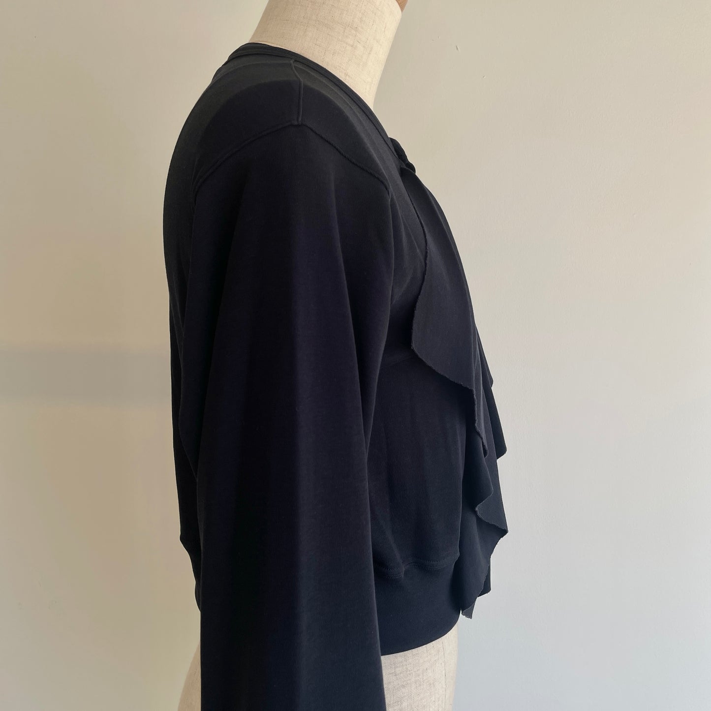 HAVERSACK //強撚スムースクルーネックフリルカーディガン　612600