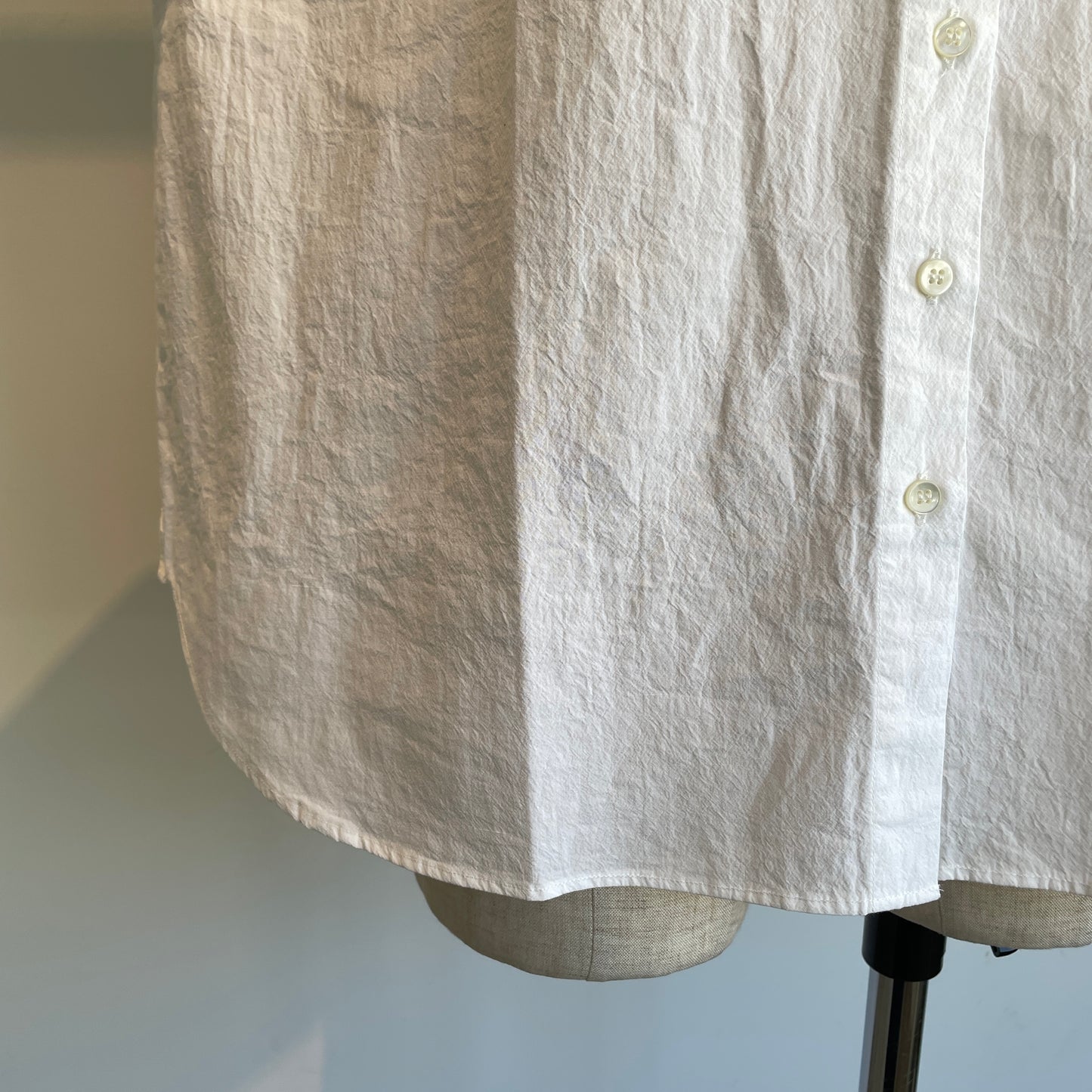 handsofcreation//強撚cotton桐七炊き変形フリル7分袖BL 01630642