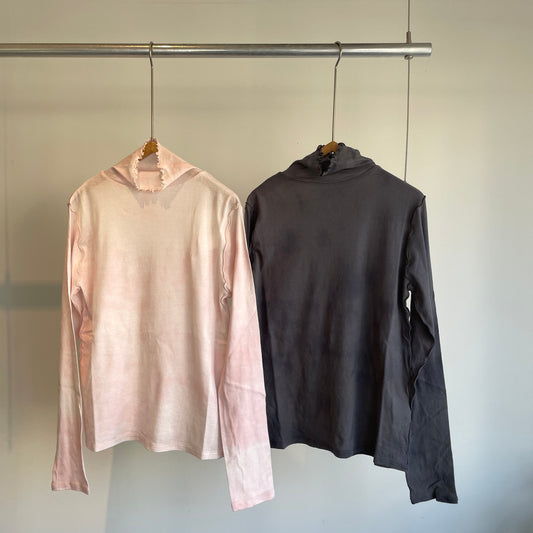 yuni//60/-強撚ストレッチフライス difused dyeハイネックプルオーバー 1701CT004262