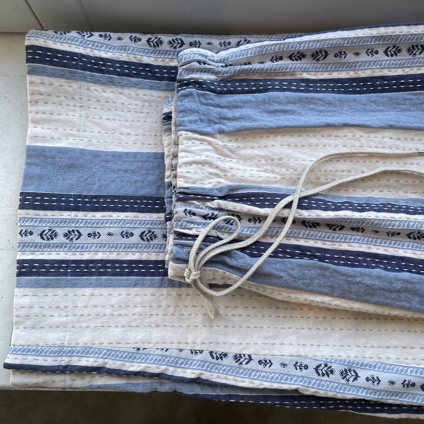 qiri//kantha jacquard gather pants  6301PT002261