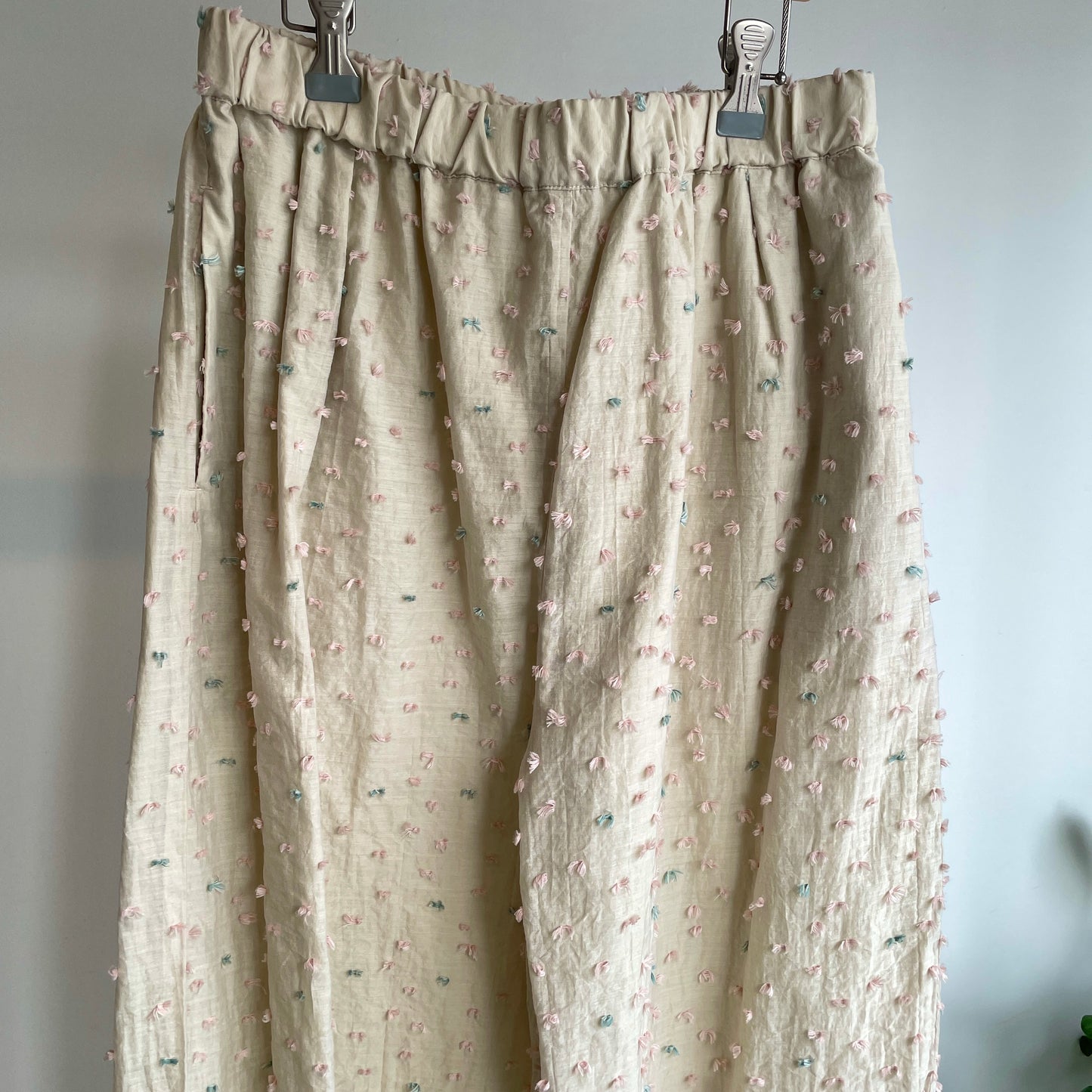 qiri//花吹雪’ jacquard ギャザーワイドパンツ 6301PT003261