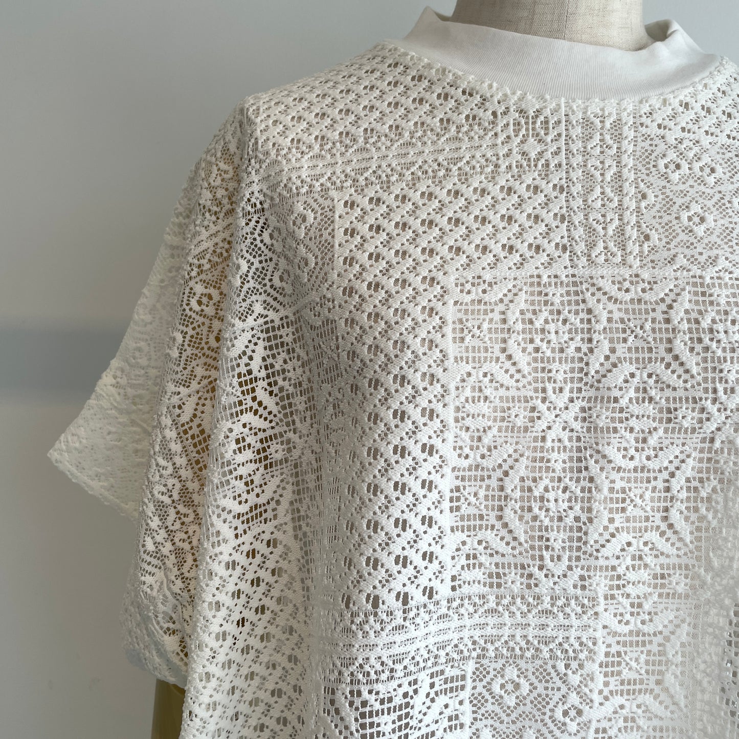 universaltissu//パッチワークレース モックネックドルマンT TS260CT088