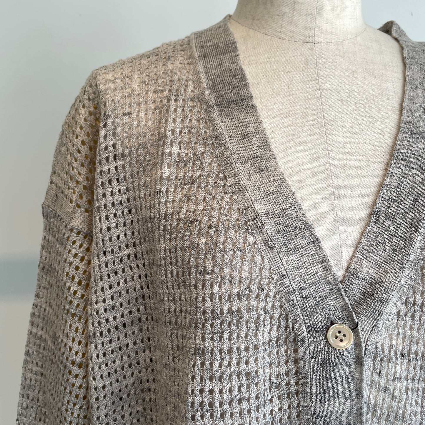 handsofcreation//Pure Linen14G1PLYメッシュ&フリル6分袖VC/D 01620710