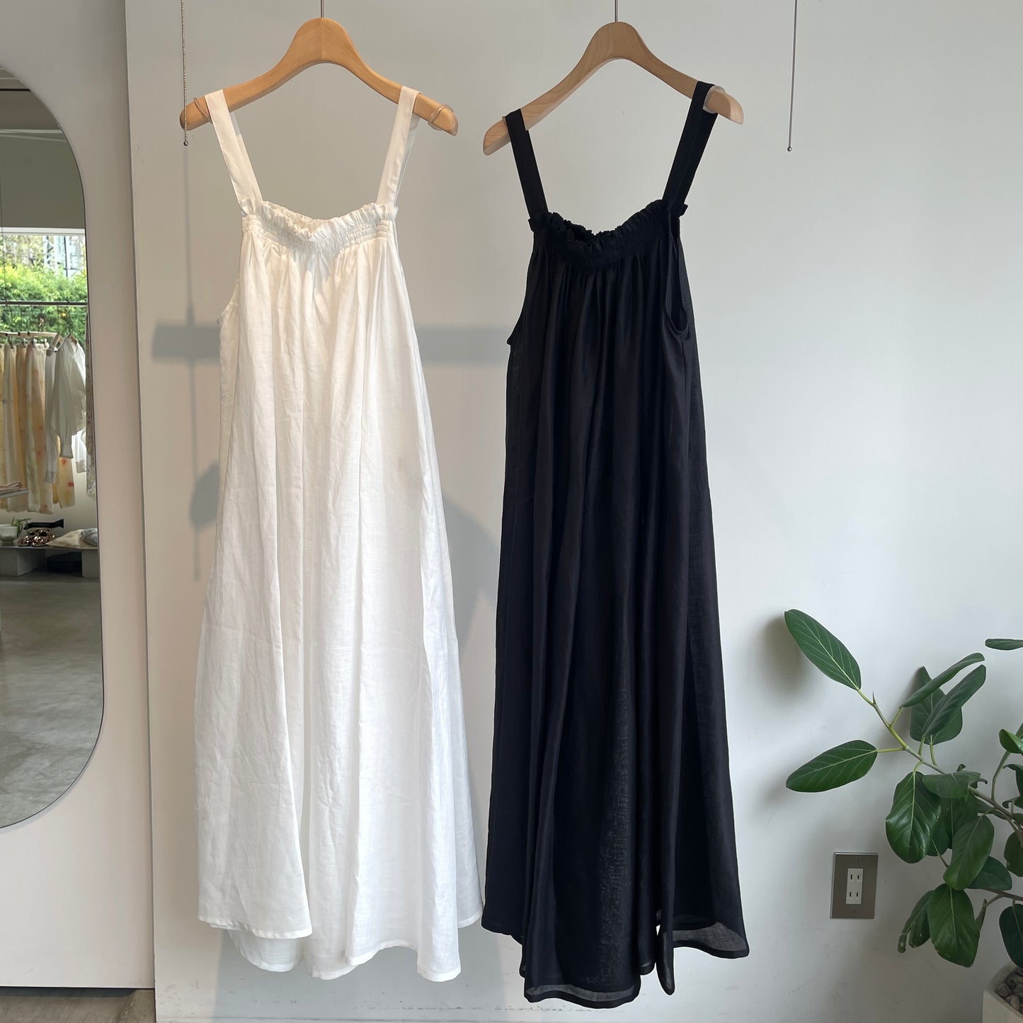 heriter//ramie gathers dress H1-26-7003