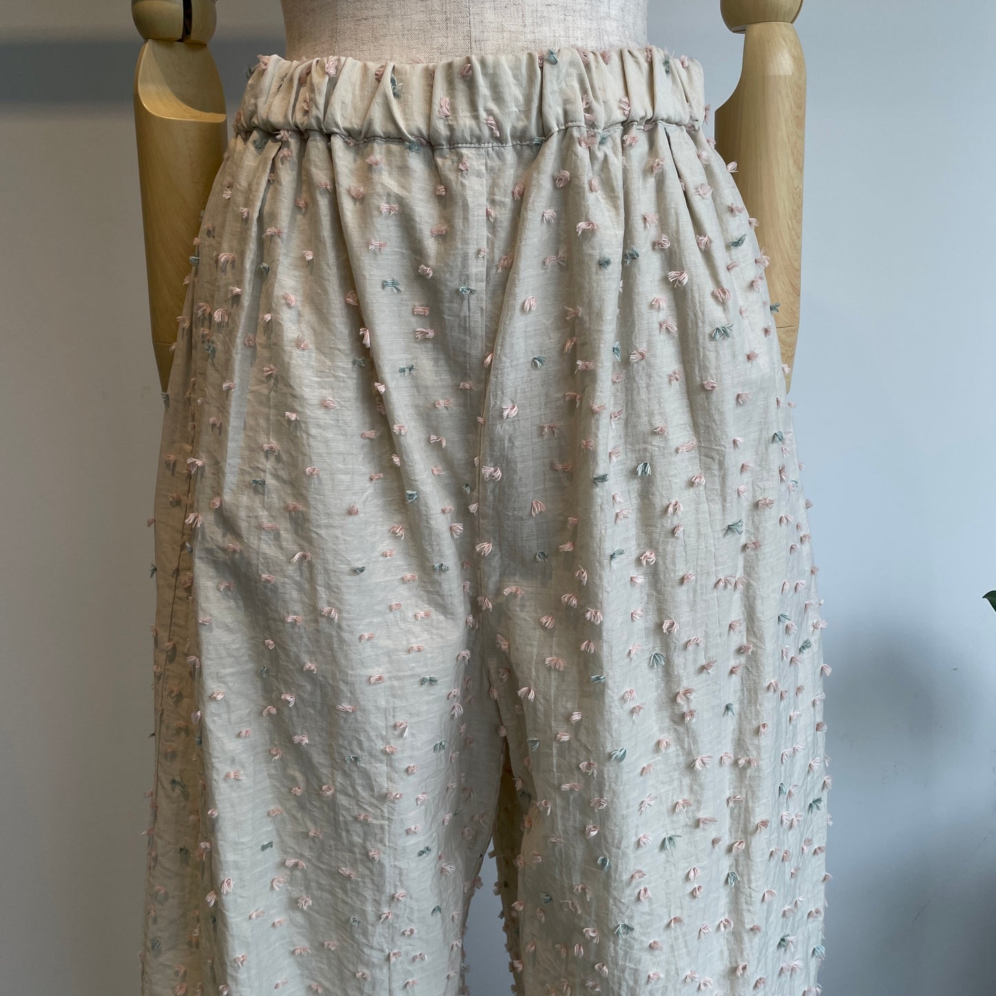 qiri//花吹雪’ jacquard ギャザーワイドパンツ 6301PT003261