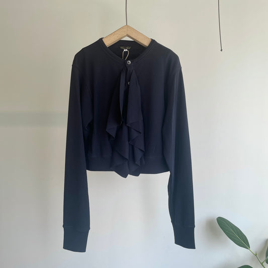 HAVERSACK //強撚スムースクルーネックフリルカーディガン　612600