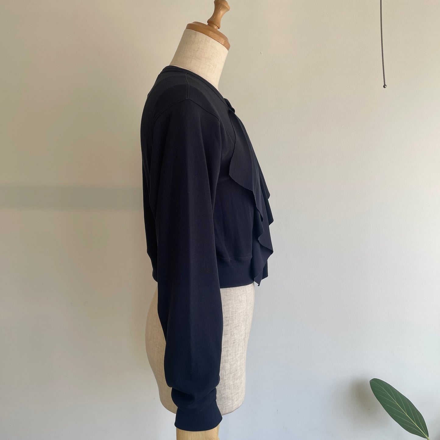 HAVERSACK //強撚スムースクルーネックフリルカーディガン　612600