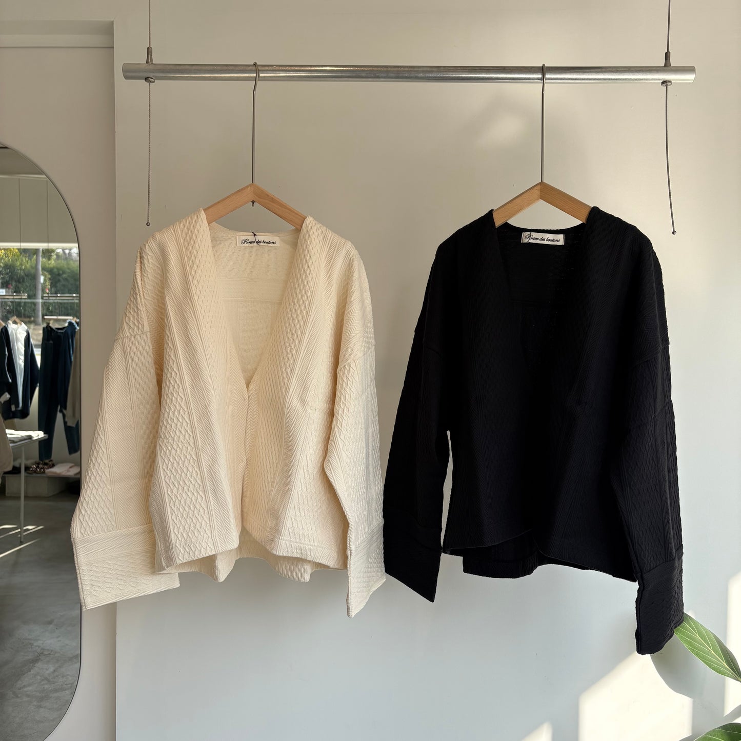 porter des boutons//マルチジャガードカーディガン　P-25068