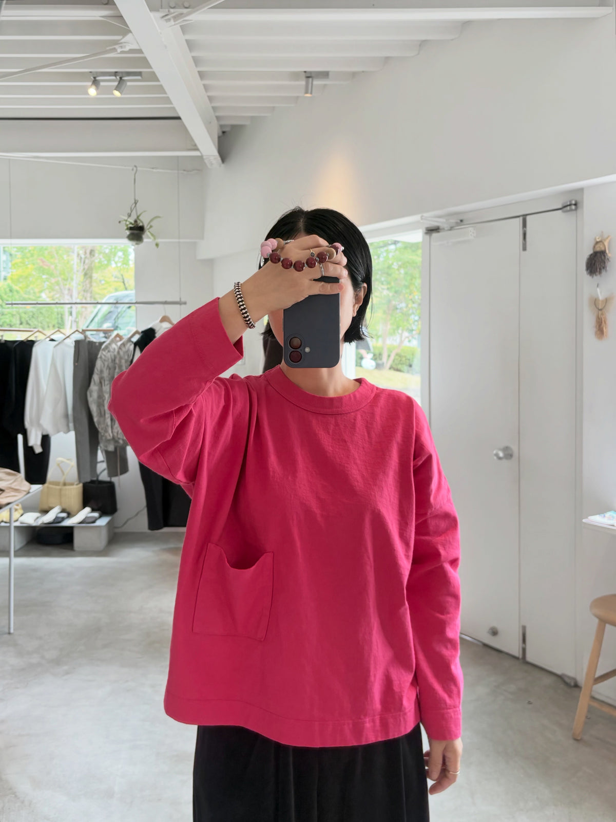 handsofcreation//16/-JPN天竺ドロップショルダーポケットPO 02640827