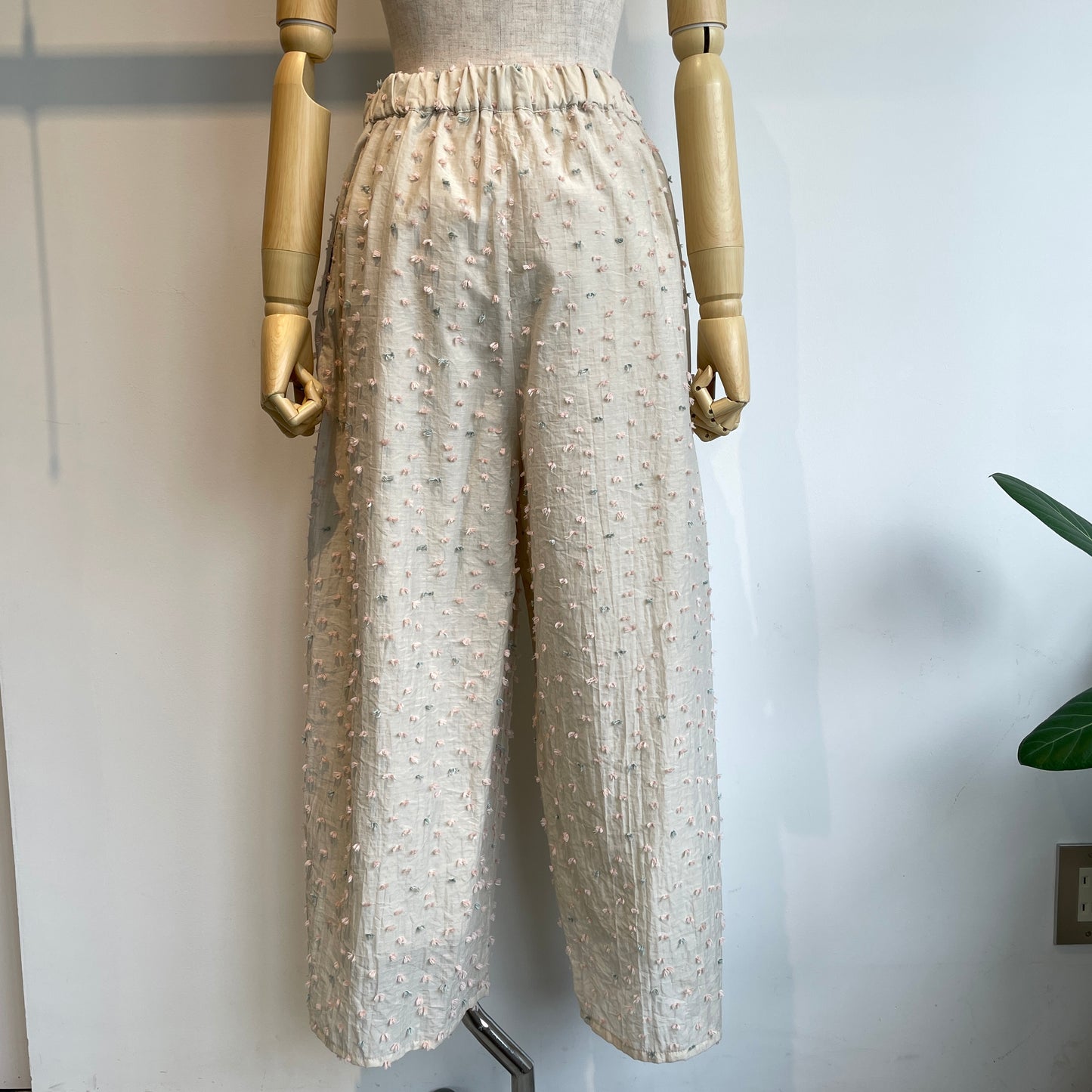 qiri//花吹雪’ jacquard ギャザーワイドパンツ 6301PT003261