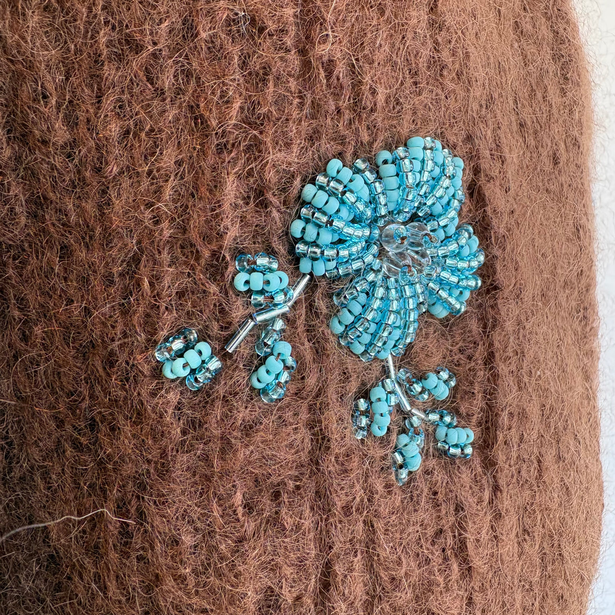 heriter//beads embroidery mohair cardigan  H0-00-1007