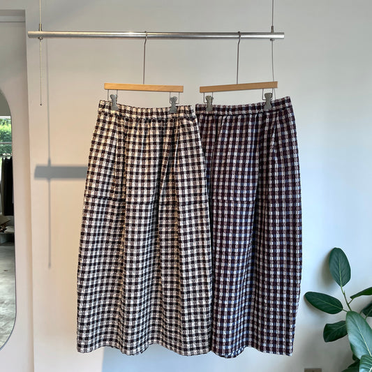 qiri //sashiko check コクーンスカート 6301SK002252