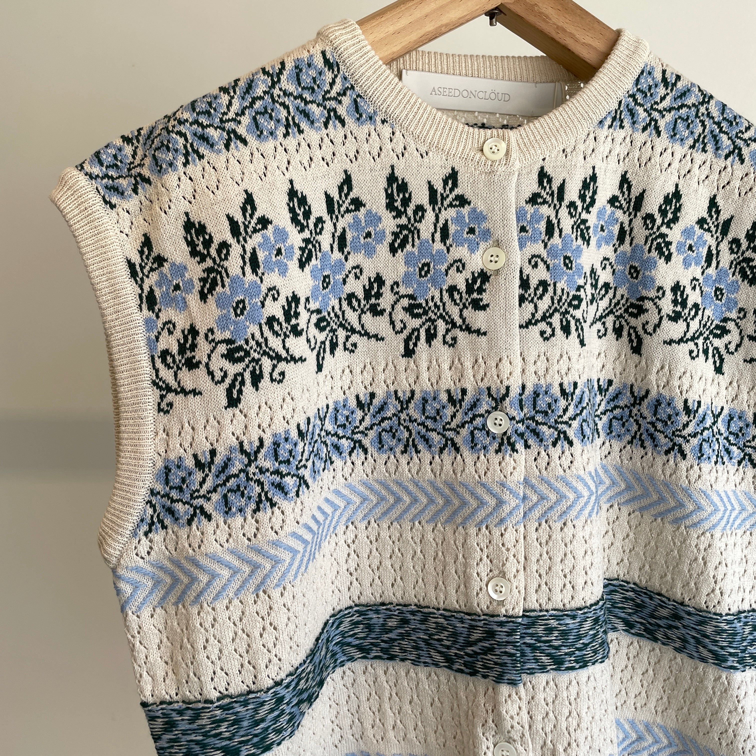 ASEEDONCLOUD //Flower Jacquard Knit Vest 261806 – hibikiru