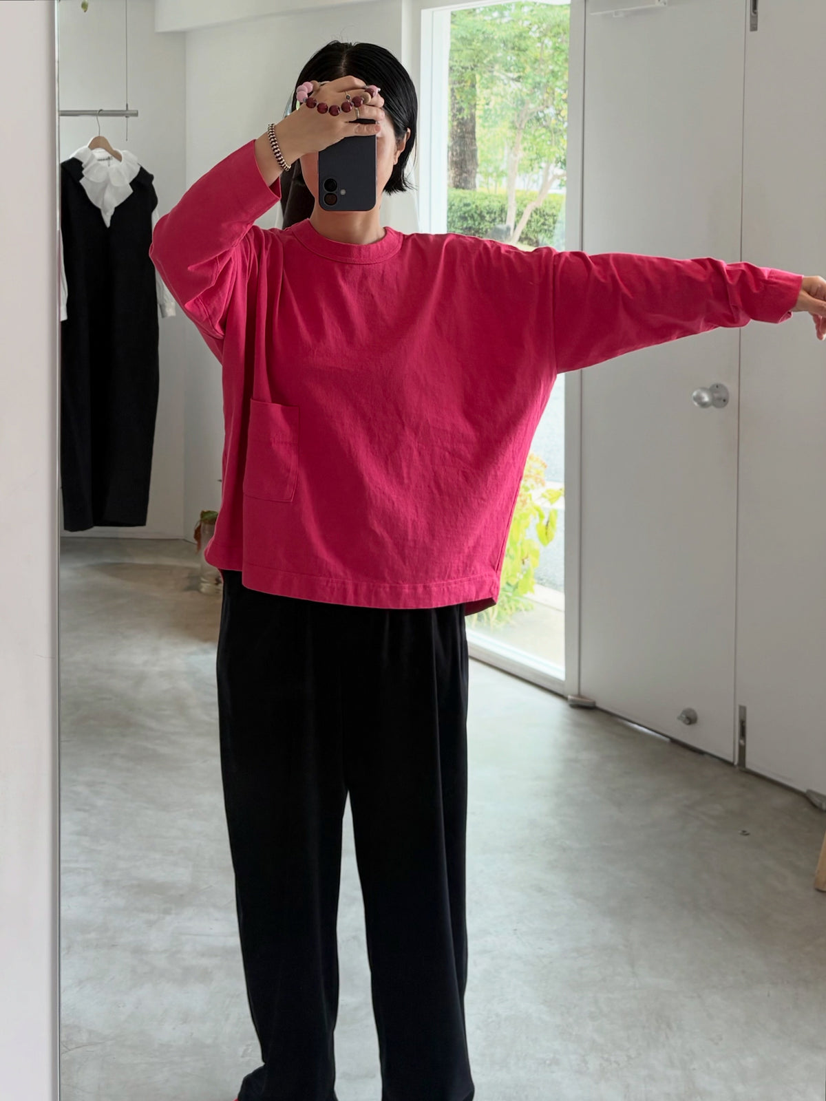 handsofcreation//16/-JPN天竺ドロップショルダーポケットPO 02640827