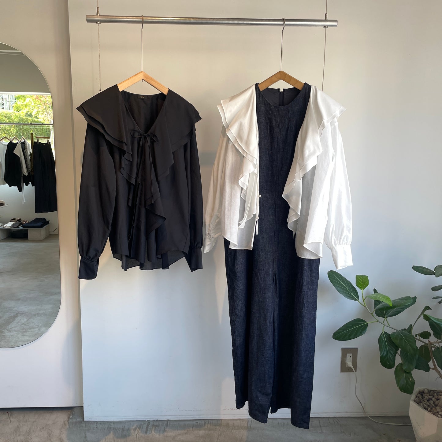 heriter//cotton silk raffle blouse  H2-26-3003