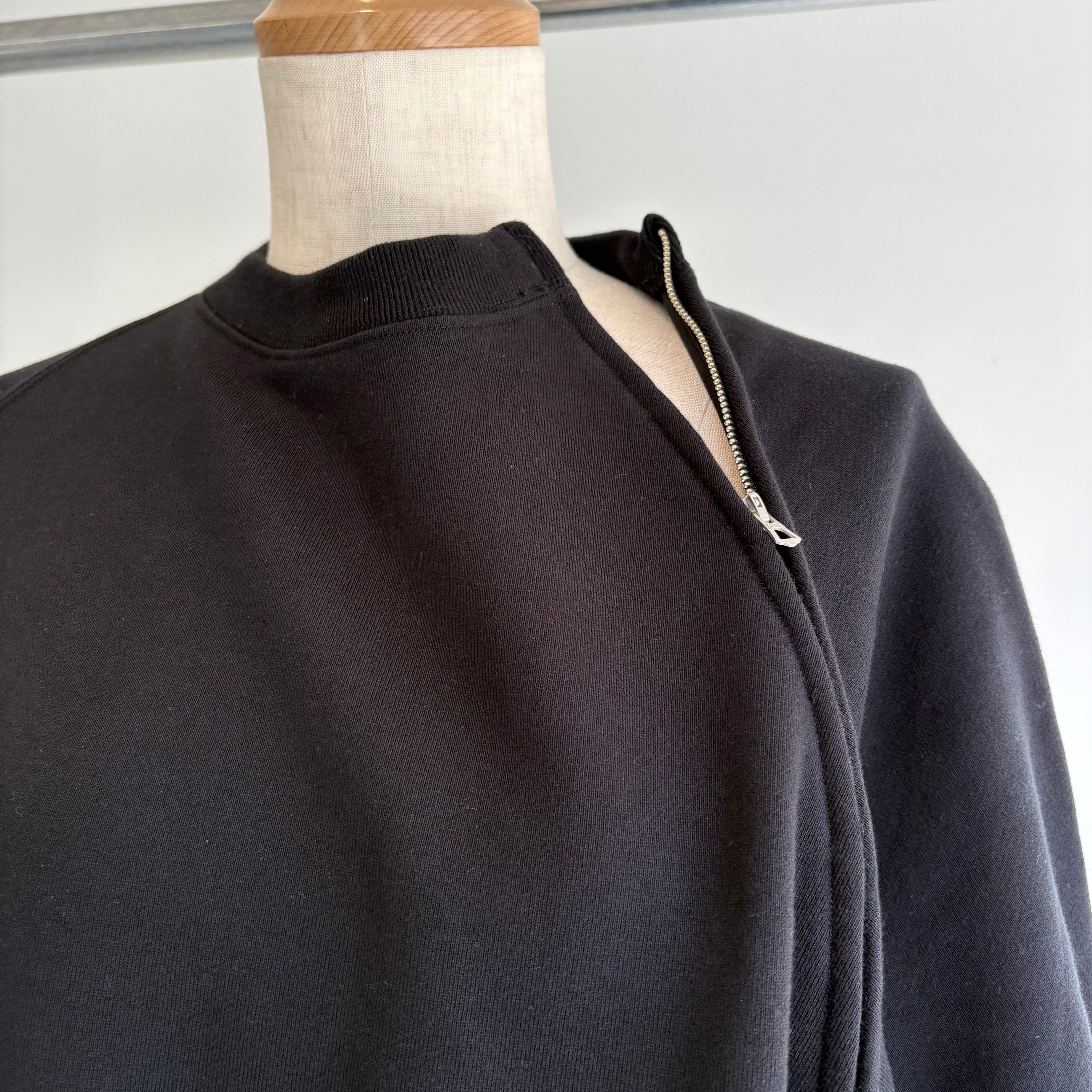 haversack//高密度裏毛クルーネックシームZIPスエットシャツ 612620