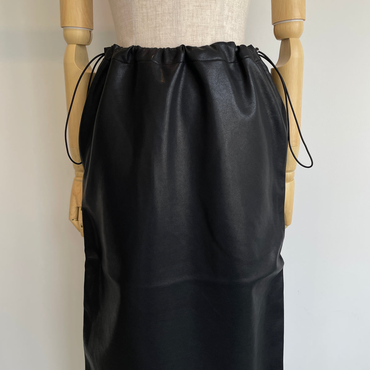 ALWEL//FAUX LEATHER DRAWSTRING SKIRT NAP-2