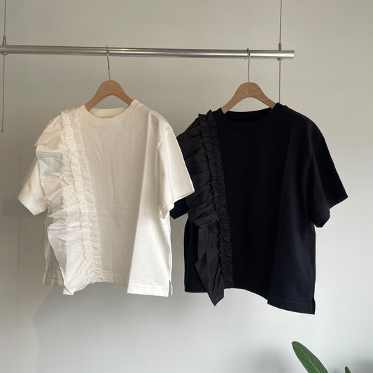 universaltissu//クラシック天竺 ショルダーフリルT  US251CT022