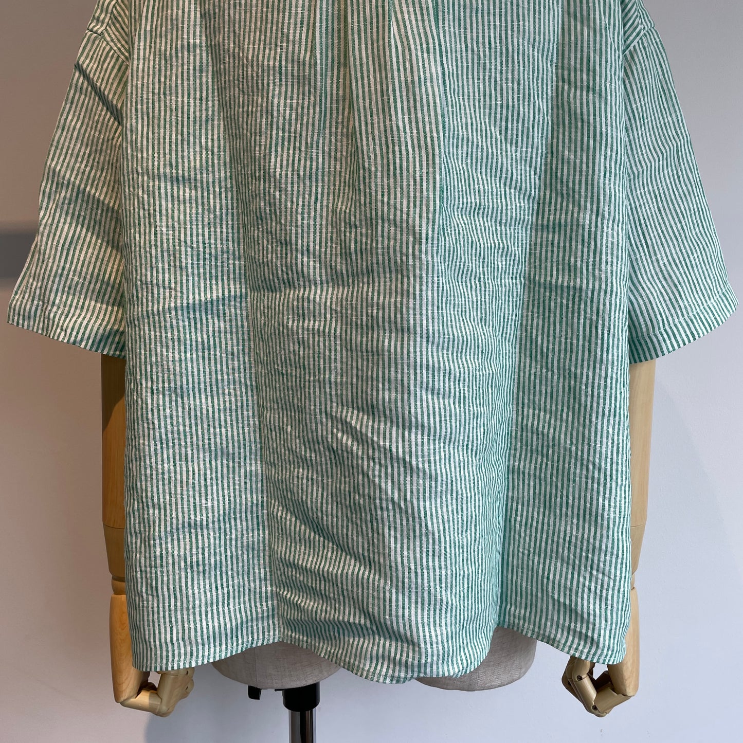 handsofcreation//先染めFrench Linenシンプルバンドカラーシャツ01620635