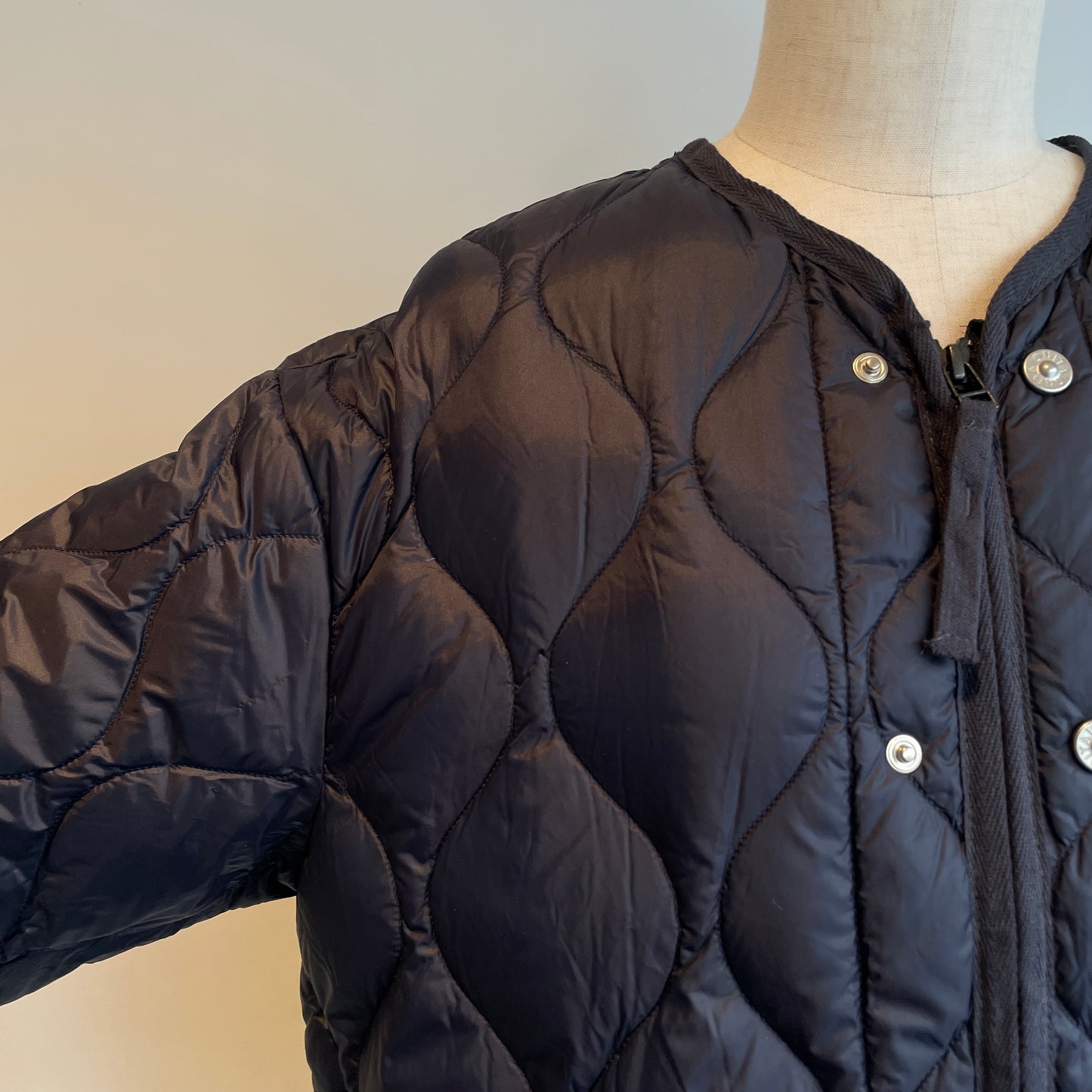 TAION//ミリタリー M65 ライナーWジップ ショートダウンジャケット-ソフトシェル TAION -M65LSZBML-1SHORT