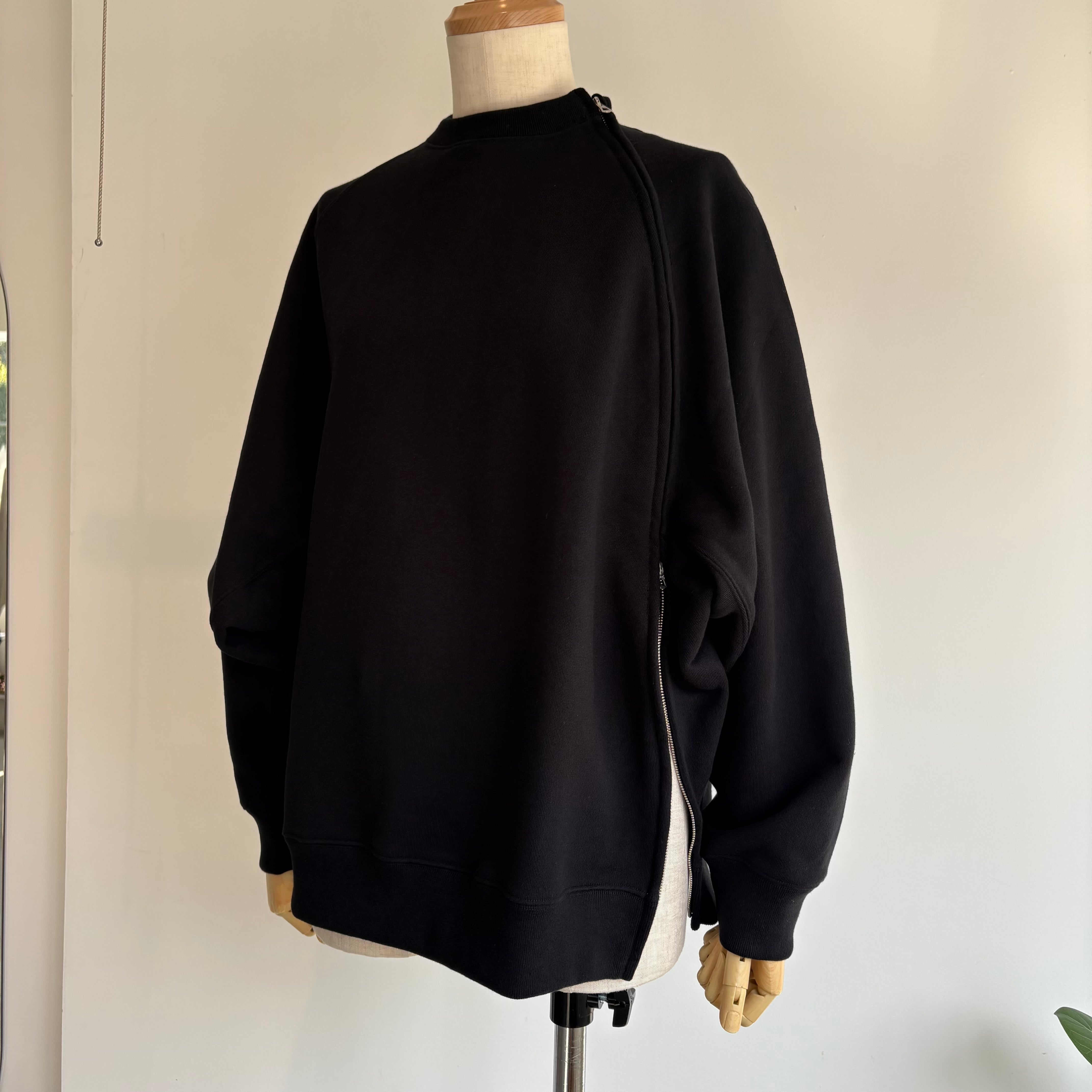 haversack//高密度裏毛クルーネックシームZIPスエットシャツ 612620