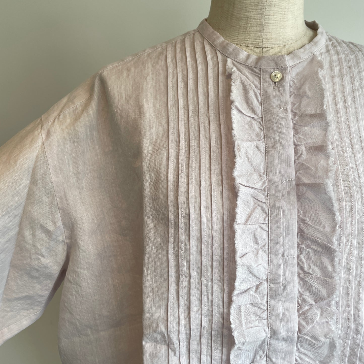 handsofcreation //Linen/Ra/chambrayプチスタンドタックフリルBL 01610612