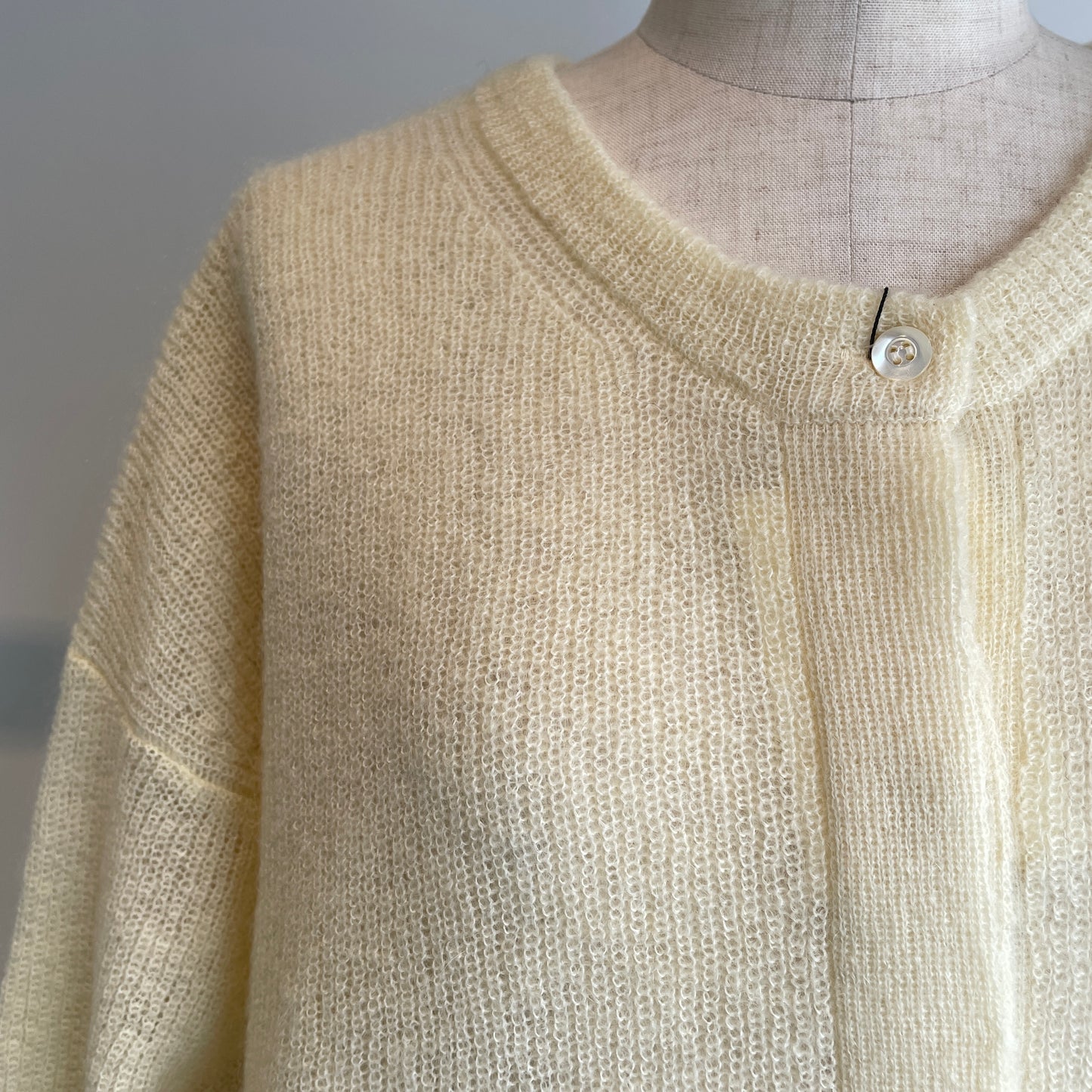 handsofcreation//モヘヤウール9G片畦ボリュームスリーブ2wayカーディガン　1540722