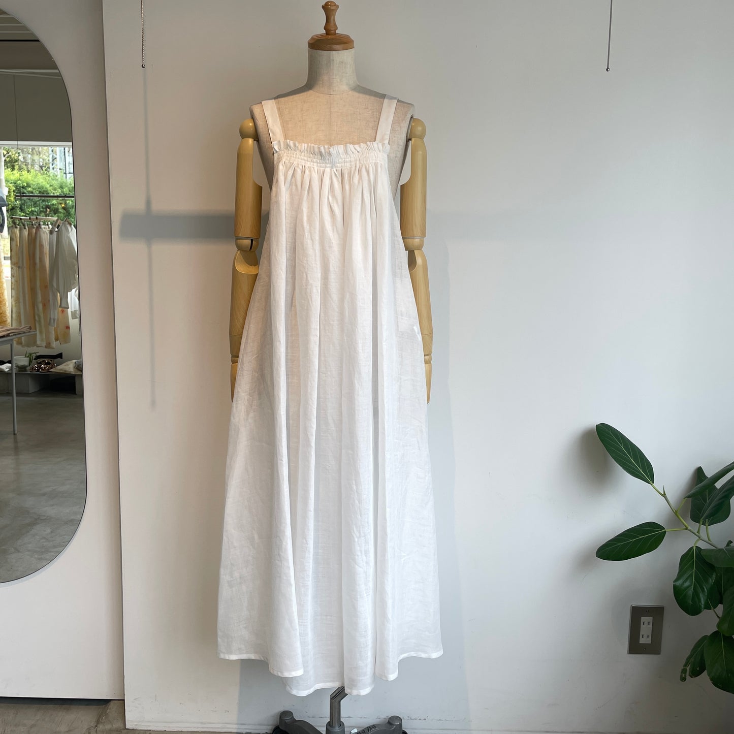 heriter//ramie gathers dress H1-26-7003